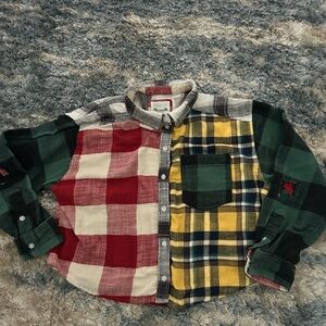 American Eagle Outfitters Kids Plaid Shirt - Red, Yellow, Green